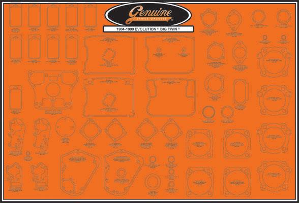 James Gasket 99000-EVBT Gasket Display Board - Evolution Big Twin