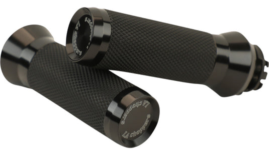 La Choppers LA-7492-00B Grips - TBW - Black Anodized