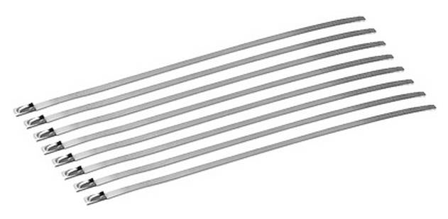 Dei 010201 Stainless Steel 8in. Locking Exhaust Ties - 8 Pack