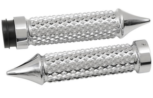 Eddie Trotta Designs TC769 Cross Cut Grips - Chrome