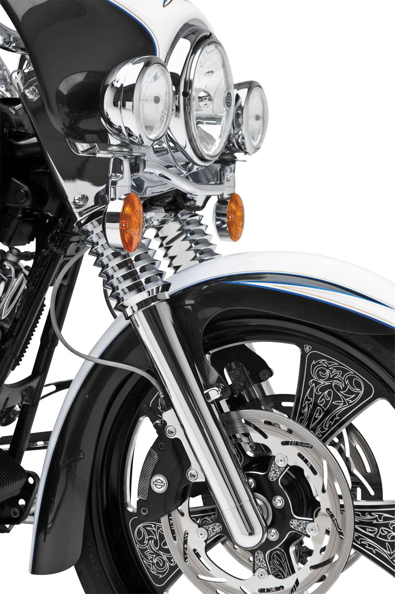 Arlen Ness 40-502 Hot Legs Dual Disc Fork Leg Set - Deep Cut - Chrome