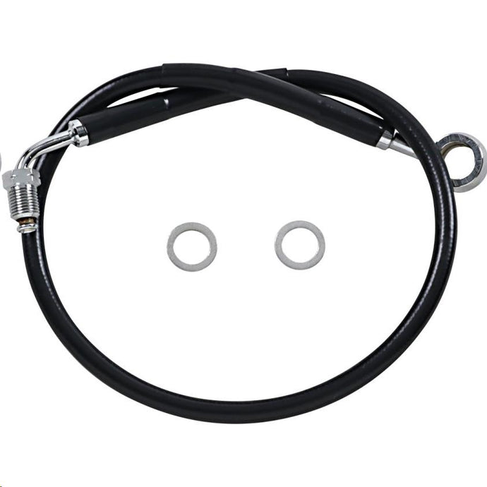 Drag Specialties 1741-5830 Standard Length Front Stainless Steel Brake Line Kit - Black Vinyl