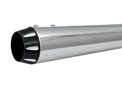 Bassani Manufacturing BELMR Black Powder-Coated End Cap with Contrasting Machined Flutes