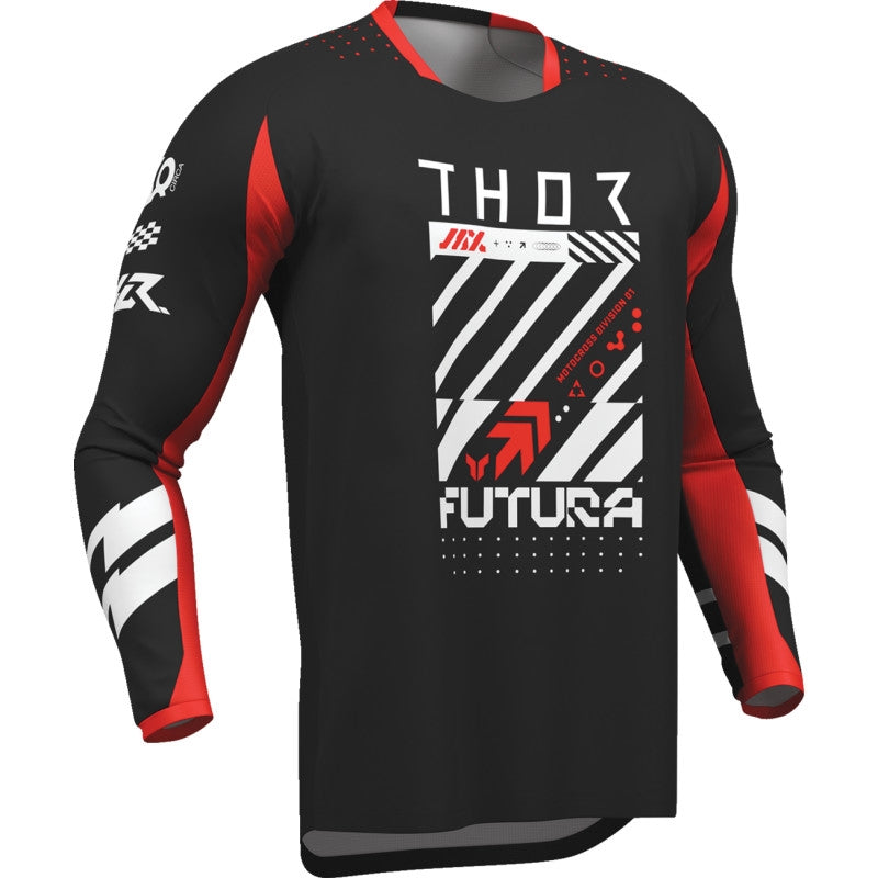 Load image into Gallery viewer, Thor Lauchmode Futura Jersey (X-Large, Black/Red)
