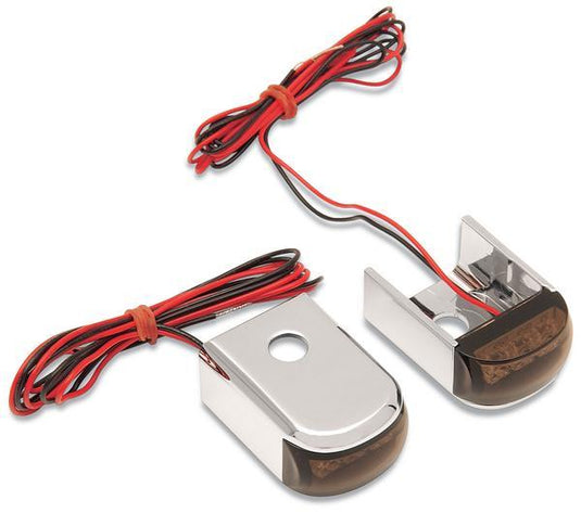 Alloy Art SSL-2R Fender Strut LED Marker Lights - Raw with Red LED - Smoke Lens