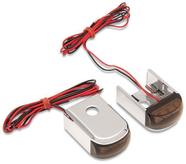 Alloy Art SSL-1R Fender Strut LED Marker Lights - Raw with Amber LED - Smoke Lens