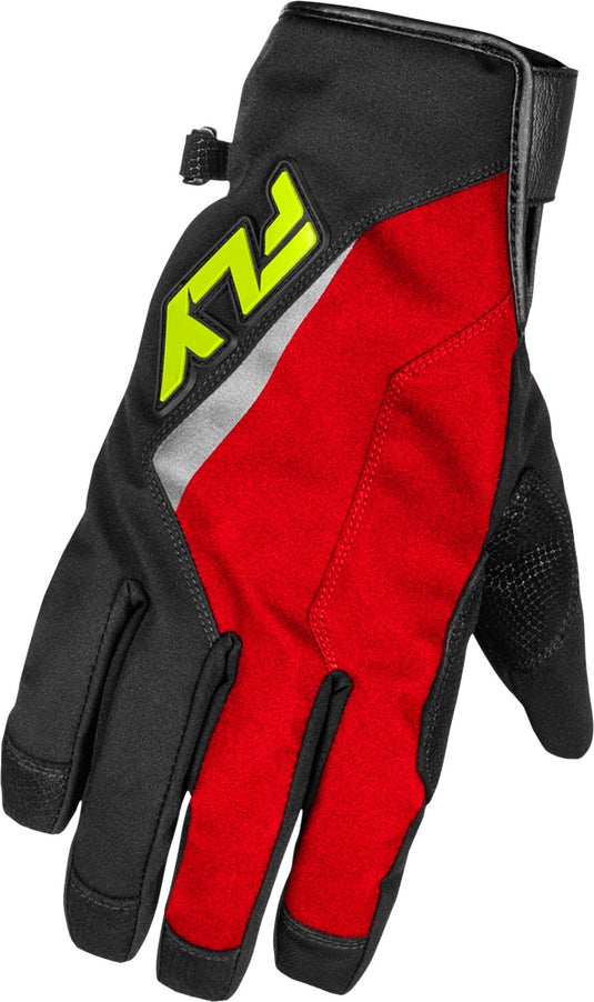 Fly Racing Title Long Gloves (Large, Red/Black/Hi-Vis)