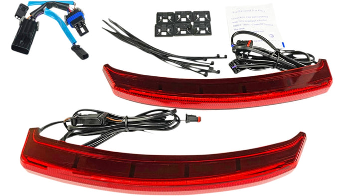 Custom Dynamics CD-INDBAG-SWP-R Low-Profile Bagz for Indian - Red Lens
