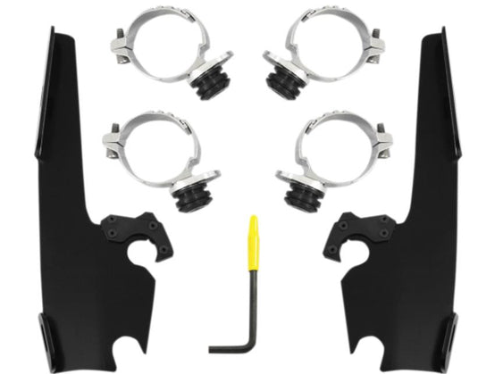 Memphis Shades MEB2013 Trigger-Lock Mount Kit for Fats/Slim Windshields - Black