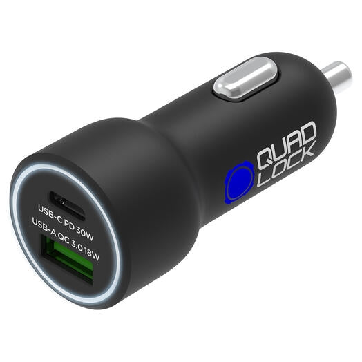 Quad Lock 4506-7028-00 48W Dual Car Charger - USB-C PD + USB-A QC3.0