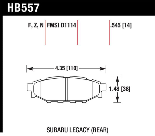 Hawk Performance HB557N.545 HAWK HP+ Brake Pad Sets