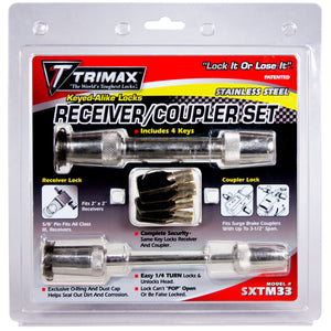 Trimax SXTM33 Premium Coupler Lock - Keyed-Alike Stainless Steel Lock Set