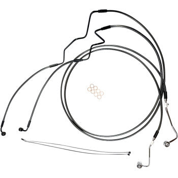 Magnum AS470162 Black Pearl Designer Series ABS Touring Stock Dual Disc Brake Line - +2in. Length