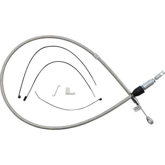 Magnum 52346HE Alternate Length Polished Stainless Quick Connect Braided Upper Clutch Cable - 40in.