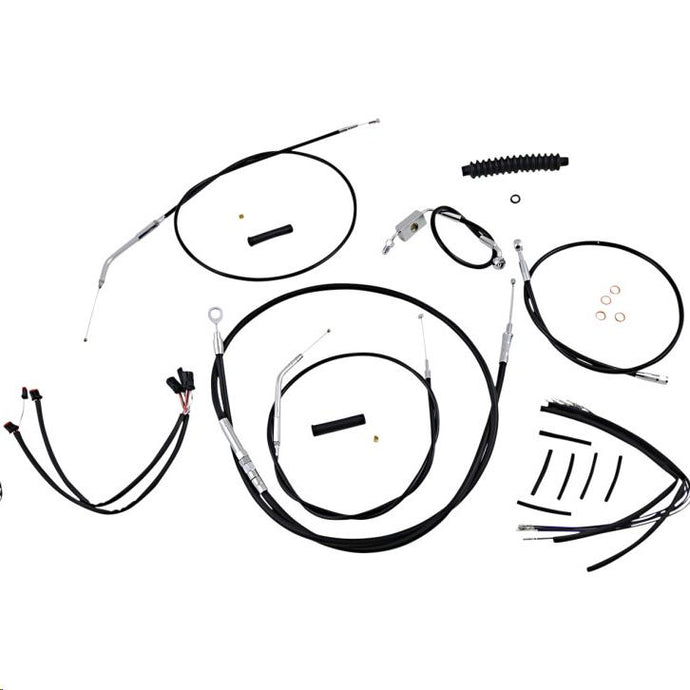 Magnum 489673 Black XR Handlebar Installation Kit with Chrome Fittings for 14-16in. Ape