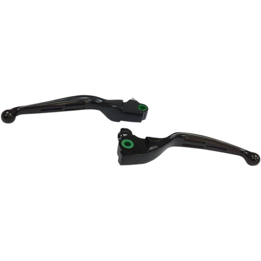 Drag Specialties 0610-1981 Slotted Wide Blade Lever Set - Matte Black
