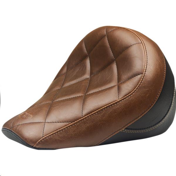 Mustang 76843 Standard Touring Solo Seat - Distressed Brown with Textured Black Vinyl