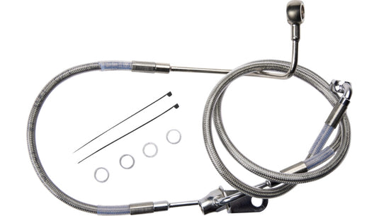 Drag Specialties 1741-6352 Clear Coated Standard Length ABS Stainless Steel Rear Brake Line Kit