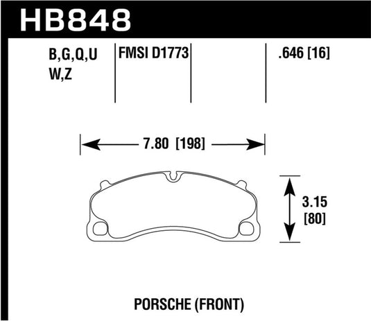 Hawk Performance HB848U.646 HAWK DTC-70 Brake Pad Sets