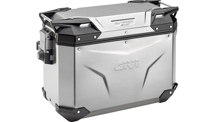 Givi OBKE48ARA Trekker Outback 48lit. Side Case - Silver with black accents - Right