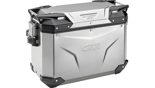 Givi OBKE48ARA Trekker Outback 48lit. Side Case - Silver with black accents - Right