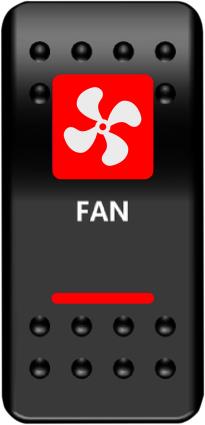 Moose Utility FAN-PWR-R Rocker Switch - Red Fan Light