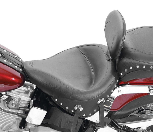 Mustang 79120 Wide Touring Studded Solo Seat with Driver Backrest