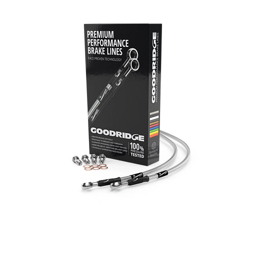 Goodridge HD0094-1RC-CL GR Powersports SS Rear Brake Line Kit - Stainless Steel - Clear