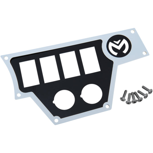 Moose Utility 100-4371-PU Large 4 Switch Dash Plate - Right - White