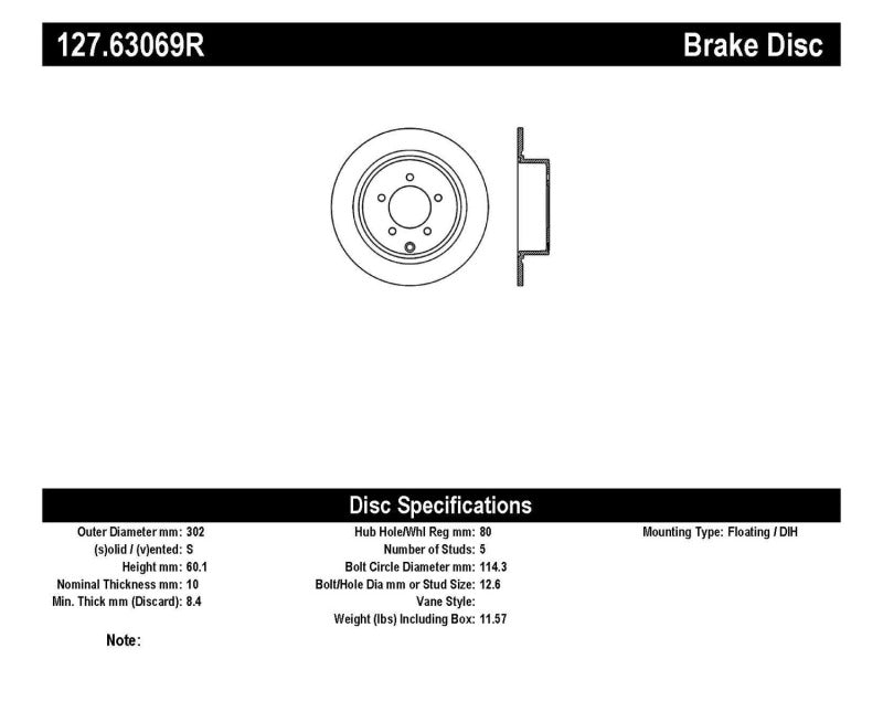 Load image into Gallery viewer, Stoptech 127.63069R ST Slot &amp; Drill Brake Rotors

