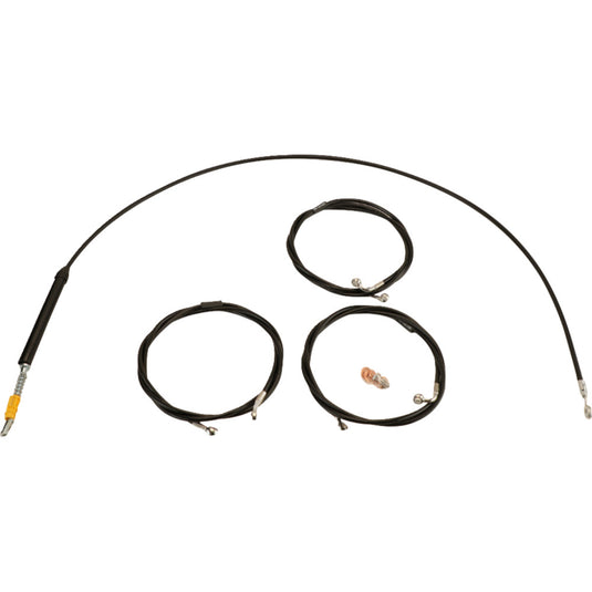 La Choppers LA-8063KT-13B Standard Cable/Brake Line Kit - 12in.-14in. Ape Hanger Handlebar - Black Vinyl