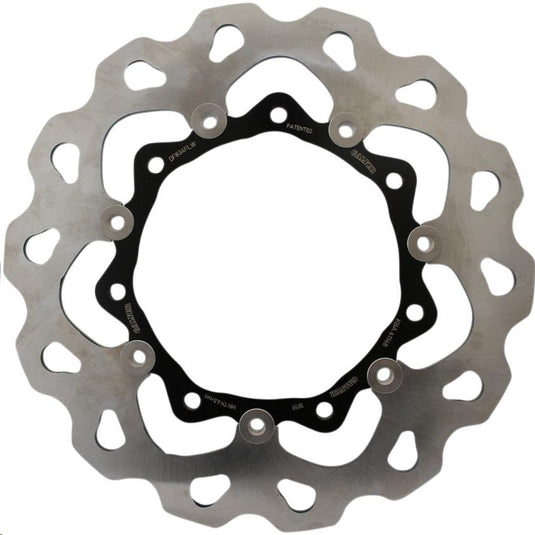 Galfer Brakes DF834FLW Floating Wave Rotor - Full Floating with Black Carrier