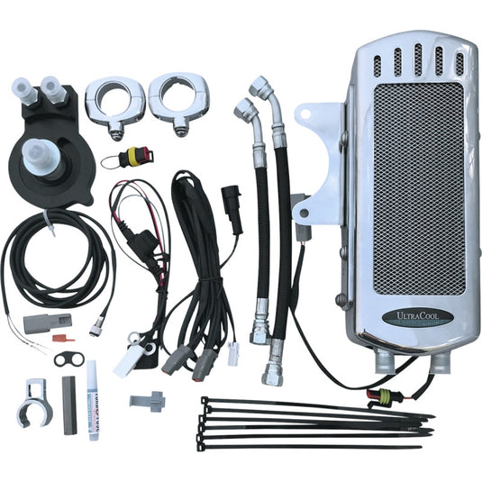 Ultracool SMSP-2C Frame Mounted Oil Cooler Kit - Chrome