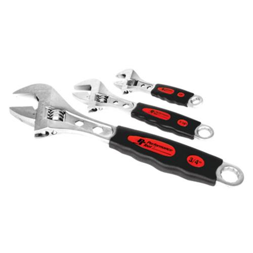Performance Tools W30703 3 Piece Adjustable Wrench Set