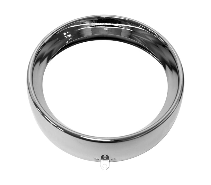 Harddrive 38-048 7in. Frenched Headlight Trim Ring - Tab Style - Chrome