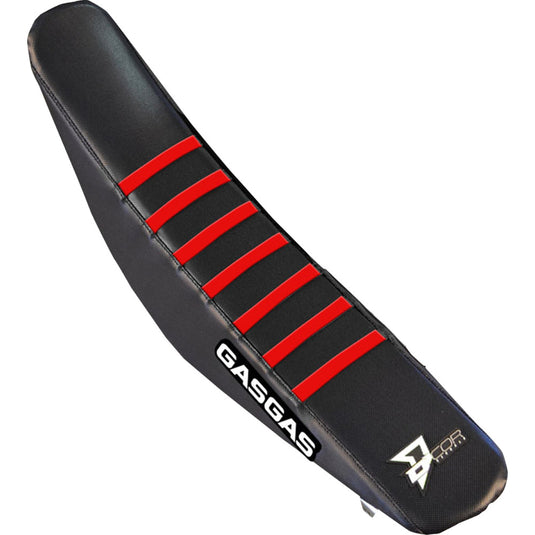 Dcor 30-65-102 Seat Cover - Black Sides - Black Top with Red Ribs