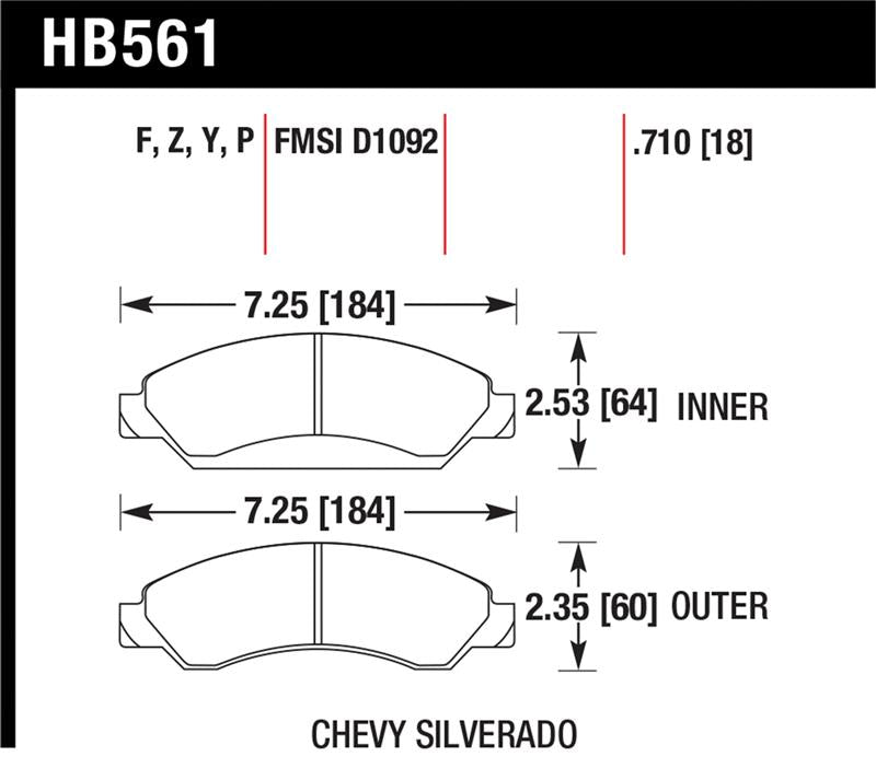 Load image into Gallery viewer, Hawk Performance HB561F.710 HAWK HPS Brake Pad Sets

