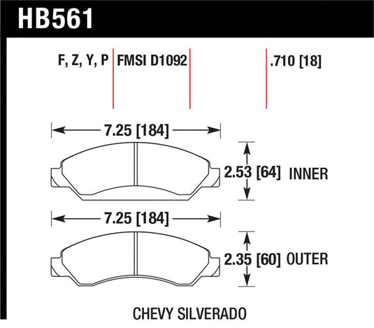 Hawk Performance HB561F.710 HAWK HPS Brake Pad Sets