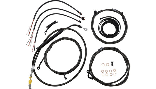 La Choppers LA-8058KT2-16M Complete Handlebar Cable and Brake Line Kit - 15in.-17in. -Midnight