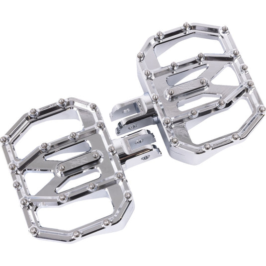 Thrashin Supply Company TSC-2031-3-SF Aggressor Mini Floorboards - Chrome - Front