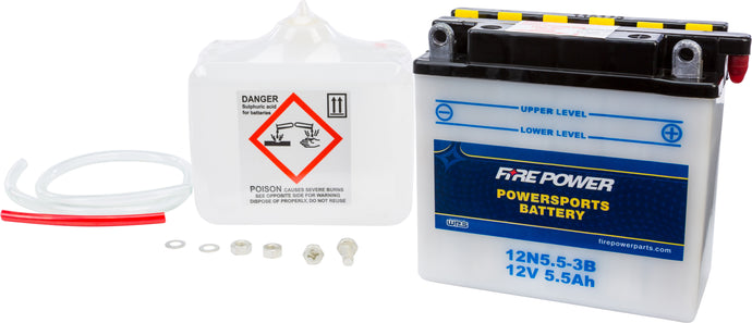 Fire Power 12N5.5-3B Conventional 12V Standard Battery with Acid Pack