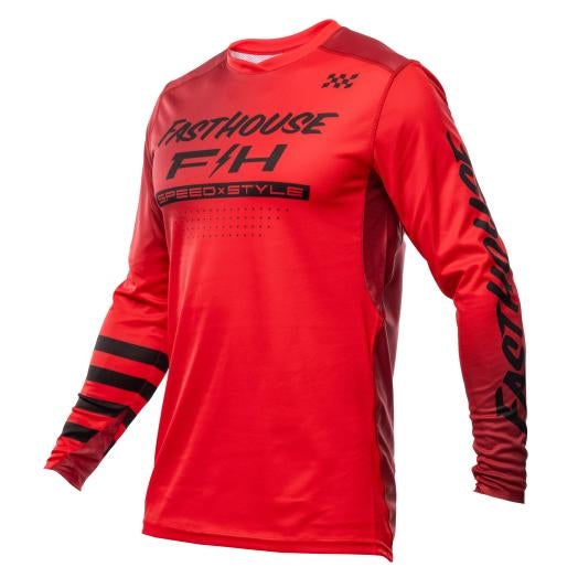 Fasthouse Elrod Ether Jersey (Small, Red/Red)