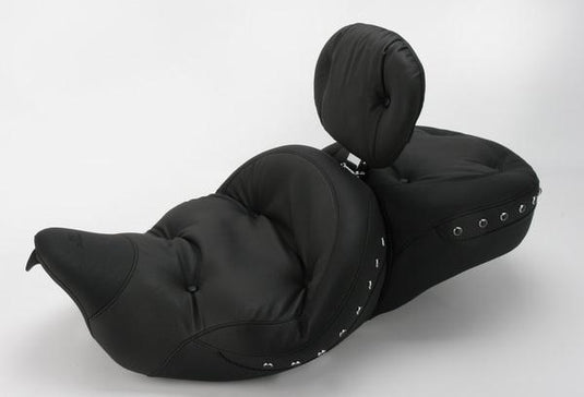 Mustang 79609 Regal Studded Super Touring Seat with Driver Backrest - Black Studs