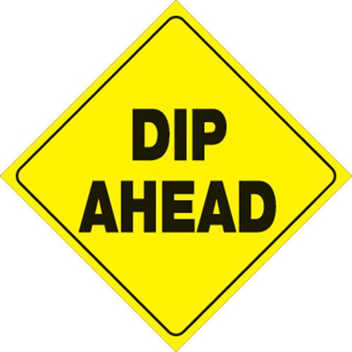 Voss 425 DA YR 12x12in. Trail Sign - Dip Ahead (Yellow/Black)