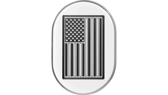 Figurati Designs FD26-AC-SS-LT Antenna Cover - Mirror Polish with Contrast Cut American Flag