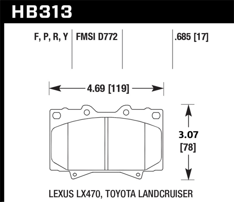 Load image into Gallery viewer, Hawk Performance HB313Y.685 HAWK LTS Brake Pads
