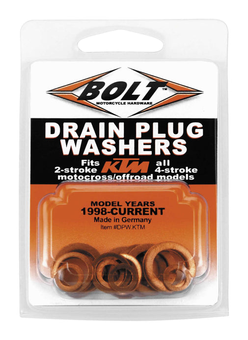 Bolt Motorcycle Accessories DPW.KTM Copper Drain Plug Washer Set