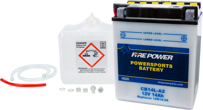 Fire Power CB14L-A2 Conventional 12V Heavy Duty Battery With Acid Pack