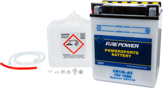 Fire Power CB14L-A2 Conventional 12V Heavy Duty Battery With Acid Pack