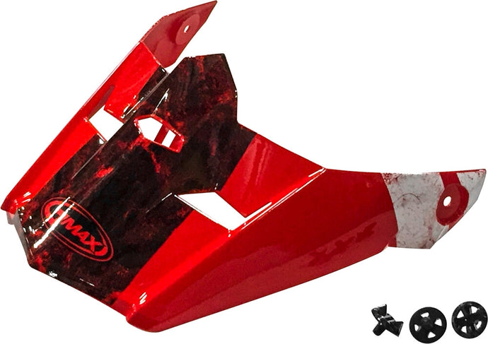 G-Max Visor with Screws for MX-46 Dominant Helmets - Red/Black/White - Md-2X